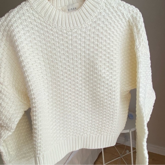 *SOLD* NWOT Dissh Ember White Honeycomb Knit Jumper - Picture 7 of 7
